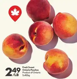 Longo's Fresh Sweet Ontario Peaches offer