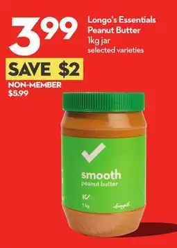 Longo's Essentials Peanut Butter offer