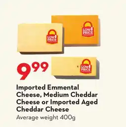 Longo's Imported Emmental Cheese, Medium Cheddar Cheese or Imported Aged Cheddar Cheese offer