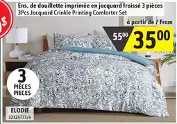 Sushi Shop 3Pcs Jacquard Crinkle Printing Comforter Set offer