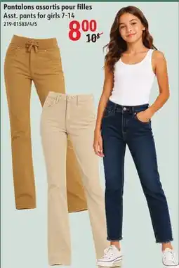 Sushi Shop Asst. pants for girls 7-14 offer