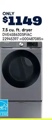 RONA samsung 7.5 cu. ft. dryer offer