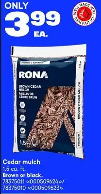 RONA Cedar mulch 1.5 cu. ft offer