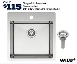 RONA VALU+ Single kitchen sink 20 x 20 offer