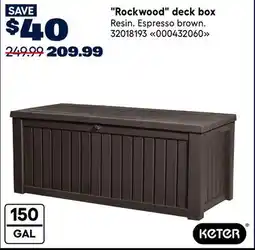 RONA Keter Rockwood deck box offer