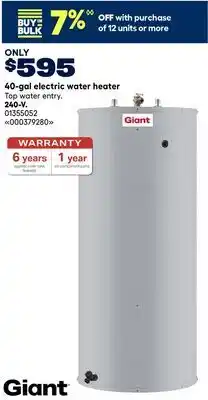 RONA 40-gal electric water heater, 240-V offer
