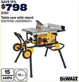 RONA Dewalt Table saw with stand offer