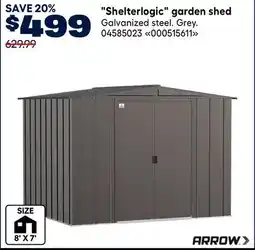 RONA Shelterlogic garden shed offer