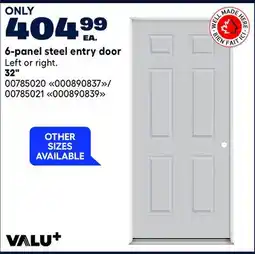 RONA VALU+ 6-panel steel entry door offer