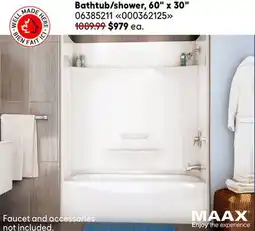 RONA All MAAX Essence bathtubs and showers Bathtub/shower, 60 x 30 offer