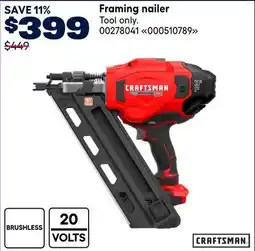 RONA CRAFTSMAN Framing nailer offer