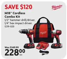 Home Hardware M18 Cordless Combo Kit offer
