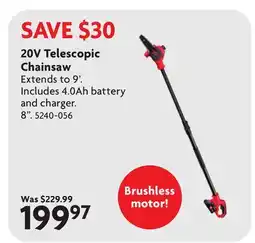 Home Hardware 20V Telescopic Chainsaw offer