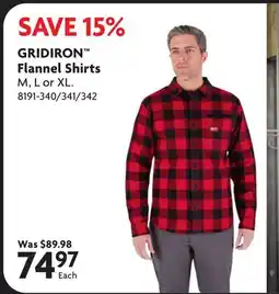 Home Hardware GRIDIRON Flannel Shirts offer