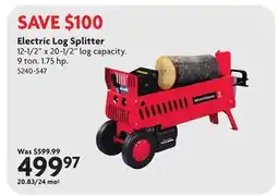 Home Hardware Electric Log Splitter offer