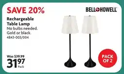 Home Hardware Rechargeable Table Lamp offer