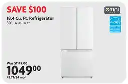 Home Hardware 18.4 Cu. Ft. Refrigerator offer