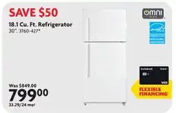Home Hardware 18.1 Cu. Ft. Refrigerator offer