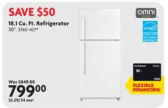 Home Hardware 18.1 Cu. Ft. Refrigerator offer