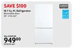 Home Hardware 18.7 Cu. Ft. Refrigerator offer