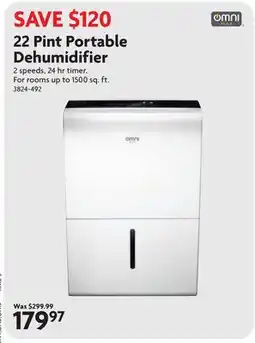 Home Hardware 22 Pint Portable Dehumidifier offer