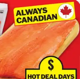 Food Basics FRESH ATLANTIC SALMON FILLETS FAMILY PACK OR OCEAN JEWEL WILD RAW ARGENTINIAN SHRIMP offer