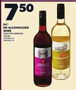 Loblaws PC DE-ALCOHOLIZED WINE offer