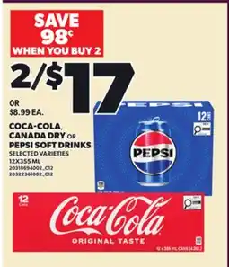 Loblaws COCA-COLA, CANADA DRY OR PEPSI SOFT DRINKS offer