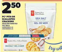 Loblaws PC PITA OR SCALLOPED CRACKERS, 142/185 G offer