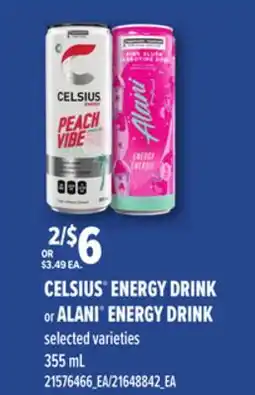 Loblaws CELSIUS ENERGY DRINK or ALANI ENERGY DRINK offer