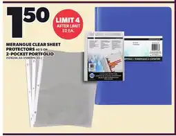 Loblaws MERANGUE CLEAR SHEET PROTECTORS 46'S OR 2-POCKET PORTFOLIO offer
