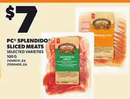 Loblaws PC SPLENDIDO SLICED MEATS offer