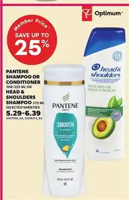 Loblaws PANTENE SHAMPOO OR CONDITIONER, 308-355 ML OR HEAD & SHOULDERS SHAMPOO, 370 ML offer