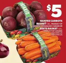 Loblaws NANTES CARROTS BASKET, 1.5 L OR BEETS BASKET offer