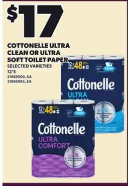 Loblaws COTTONELLE ULTRA CLEAN OR ULTRA SOFT TOILET PAPER, 12'S offer