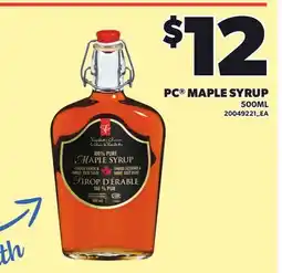 Loblaws PC MAPLE SYRUP offer