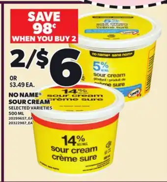 Loblaws NO NAME SOUR CREAM offer