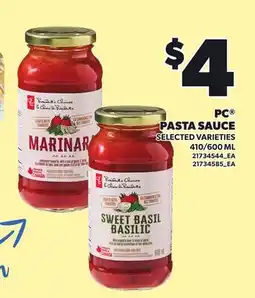 Loblaws PC PASTA SAUCE, 410/600 ML offer