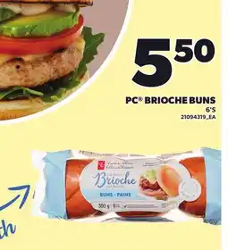 Loblaws PC BRIOCHE BUNS, 6'S offer