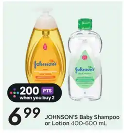 Sobeys Baby Shampoo or Lotion offer