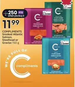 Sobeys COMPLIMENTS Smoked Atlantic Salmon, Steelhead or Gravlax offer