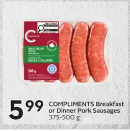 Sobeys COMPLIMENTS Breakfast or Dinner Pork Sausages offer