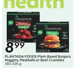 Sobeys Plant-Based Burgers, Nuggets, Meatballs or Beef Crumbles offer