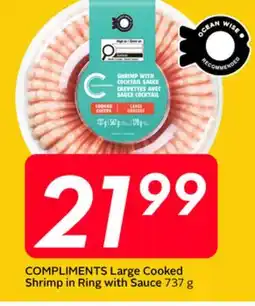 Sobeys COMPLIMENTS Large Cooked Shrimp in Ring with Sauce offer