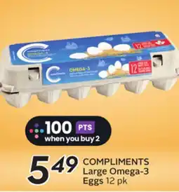 Sobeys COMPLIMENTS Large Omega-3 Eggs offer