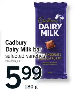 Fortinos CADBURY DAIRY MILK BAR offer