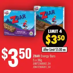 Fortinos ZBAR ENERGY BARS offer