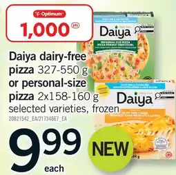 Fortinos DAIYA DAIRY-FREE PIZZA, 327-550 G OR PERSONAL-SIZE PIZZA, 2X158-160 G offer