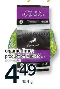 Fortinos ORGANIC LIMES offer