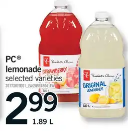 Fortinos PC LEMONADE offer